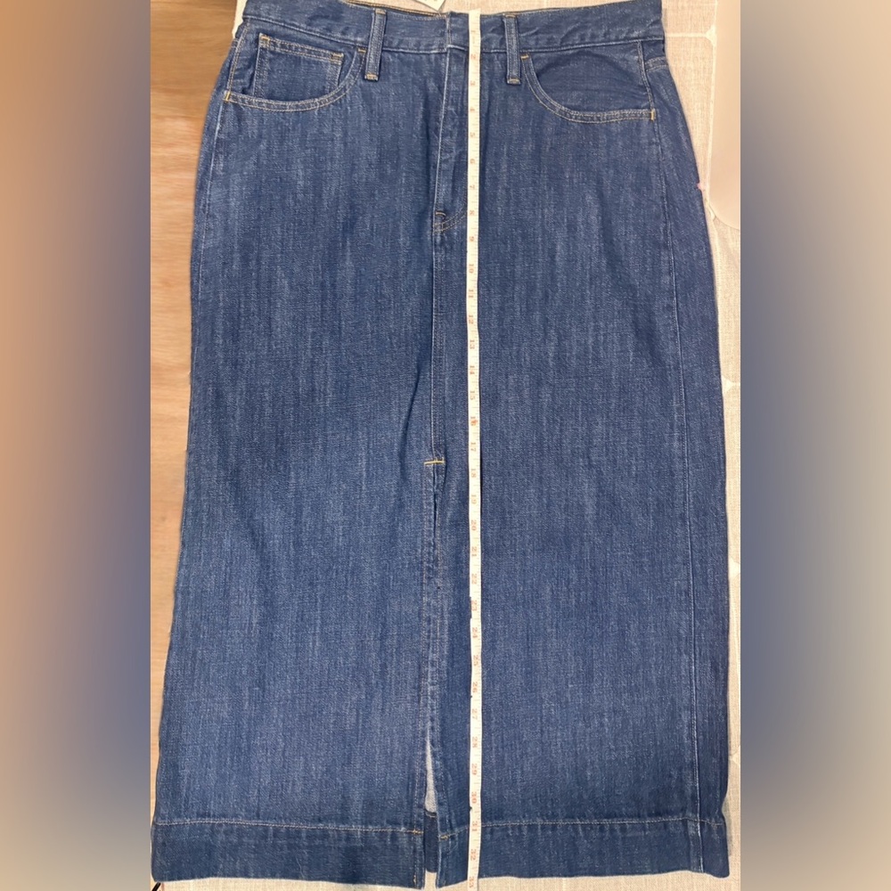 NWT J. Crew Denim Midi Skirt 100% Cotton in Rinse Wash Women’s Size 30 - Picture 9 of 13